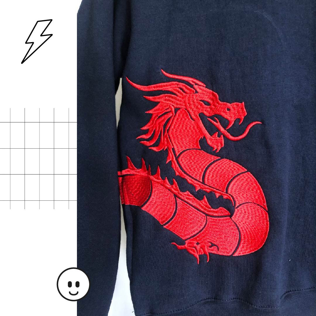 Buzo canguro de Egresados dragon rojo